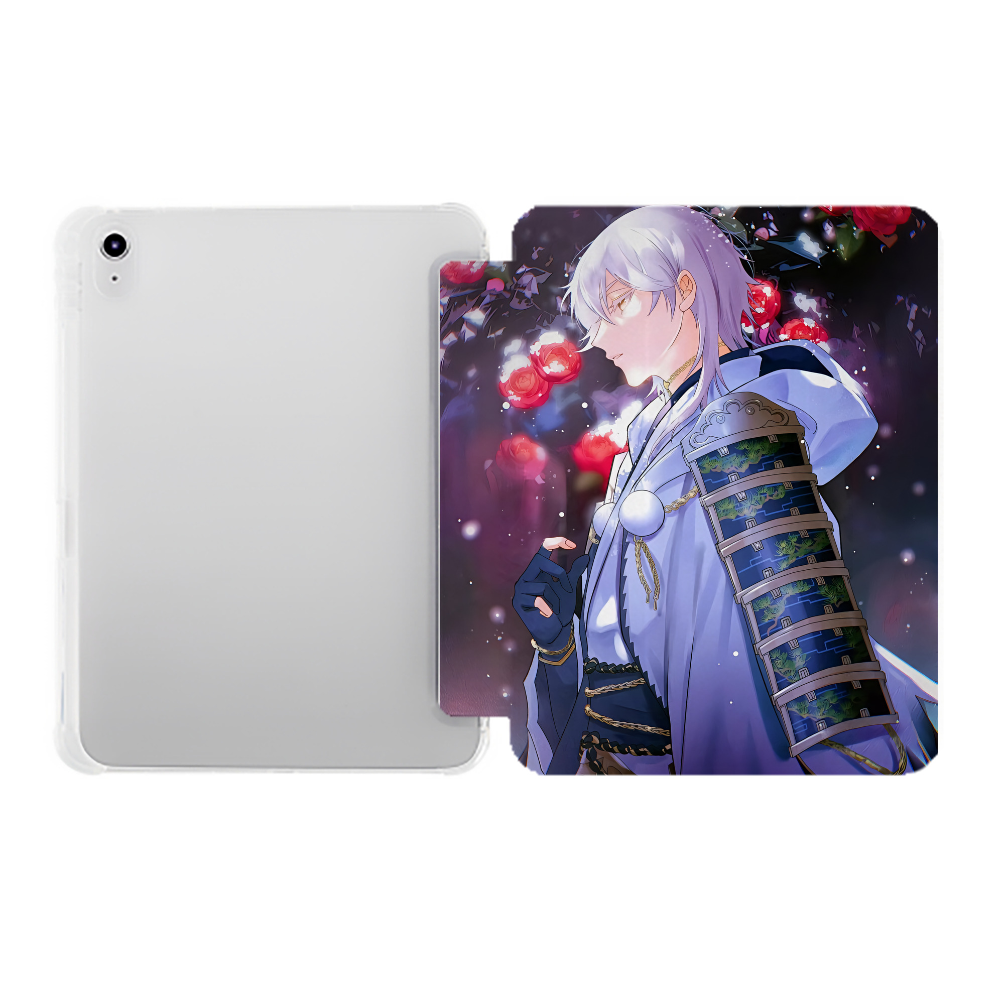 （画像用） 刀剣乱舞 Touken Ranbu IPad ケース ペン収納付き 三つ折りスタンド PUレザー×シリコン 対応機種9.5/10.5/10.9インチ